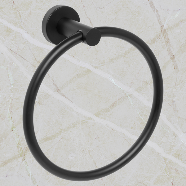Johnson Suisse Venezia Towel Ring Matte Black