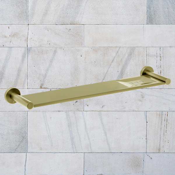 Johnson Suisse Venezia Metal Shelf 450mm Brushed Brass Gold