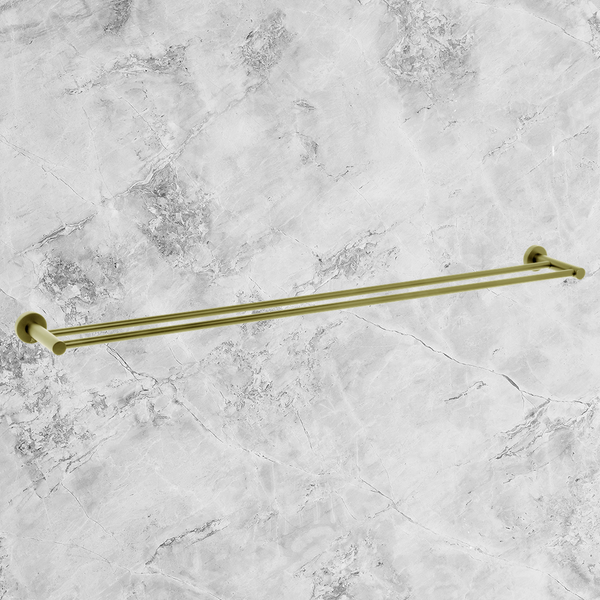 Johnson Suisse Venezia Double Towel Rail 900mm Brushed Brass Gold