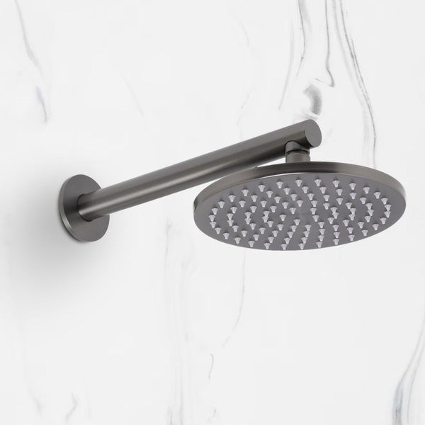Johnson Suisse Venezia Overhead Rain Shower With 300mm Wall Arm Brushed Gunmetal