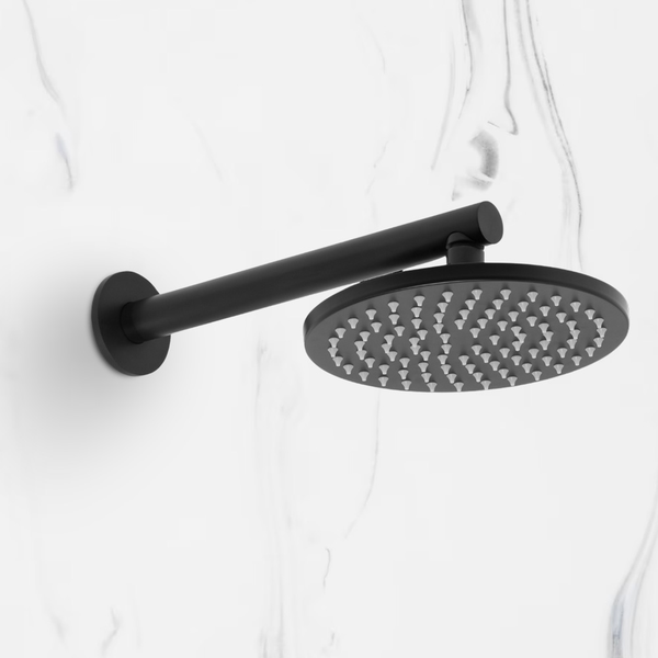 Johnson Suisse Venezia Overhead Rain Shower With 300mm Wall Arm Matte Black