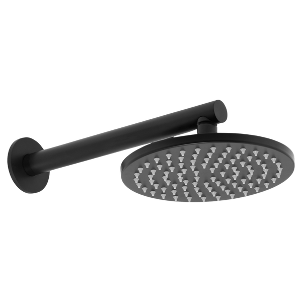 Johnson Suisse Venezia Overhead Rain Shower With 300mm Wall Arm Matte Black