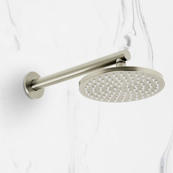 Johnson Suisse Venezia Overhead Rain Shower With 300mm Wall Arm Brushed Nickel