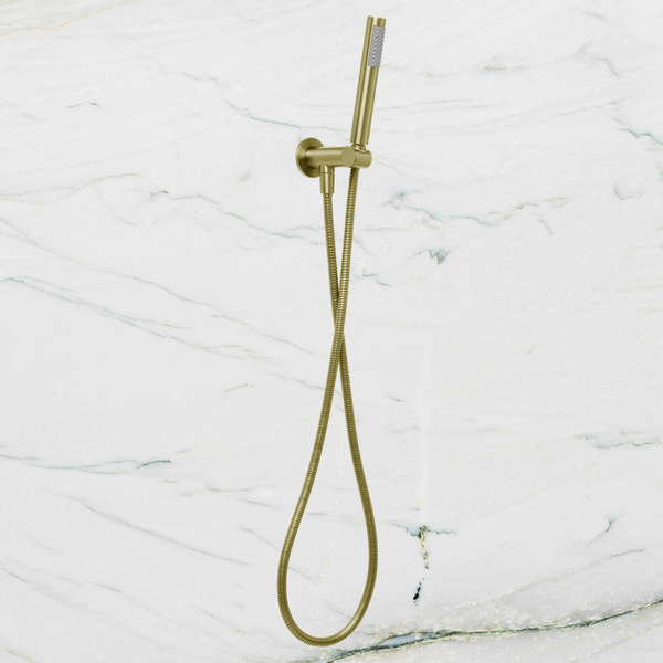Johnson Suisse Venezia Hand Shower With Wall Bracket Brushed Brass Gold