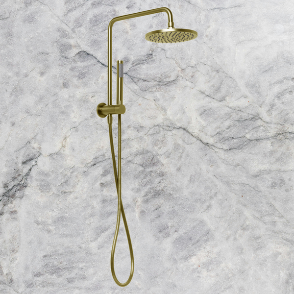 Johnson Suisse Venezia Short Twin Shower Brushed Brass Gold