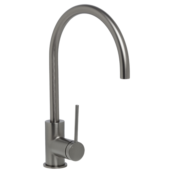 Johnson Suisse Venezia Gooseneck Sink Mixer Brushed Gunmetal