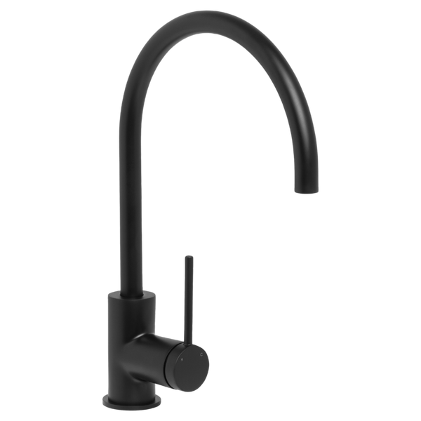 Johnson Suisse Venezia Gooseneck Sink Mixer Matte Black