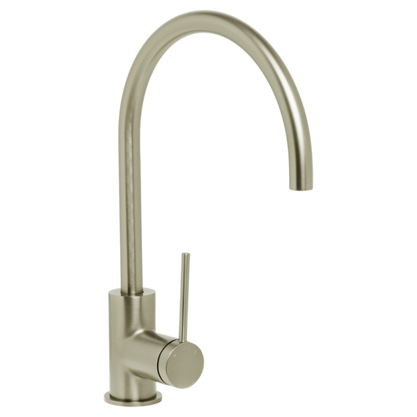 Johnson Suisse Venezia Gooseneck Sink Mixer Brushed Nickel