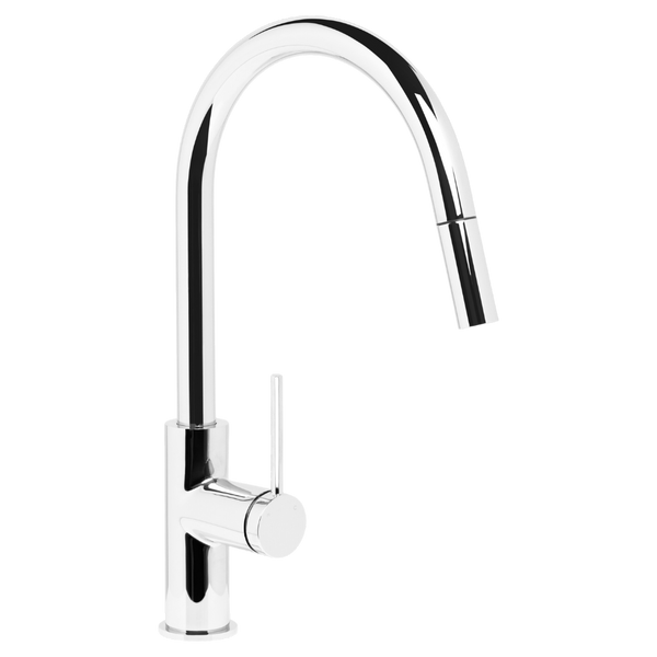 Johnson Suisse Venezia Gooseneck Pull Out Sink Mixer Chrome