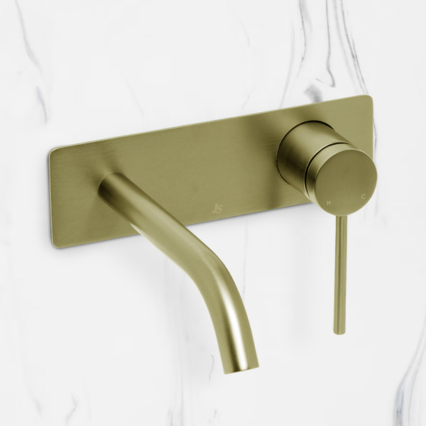 Johnson Suisse Venezia Wall Basin Mixer Brushed Brass Gold