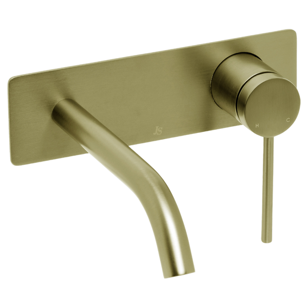 Johnson Suisse Venezia Wall Basin Mixer Brushed Brass Gold