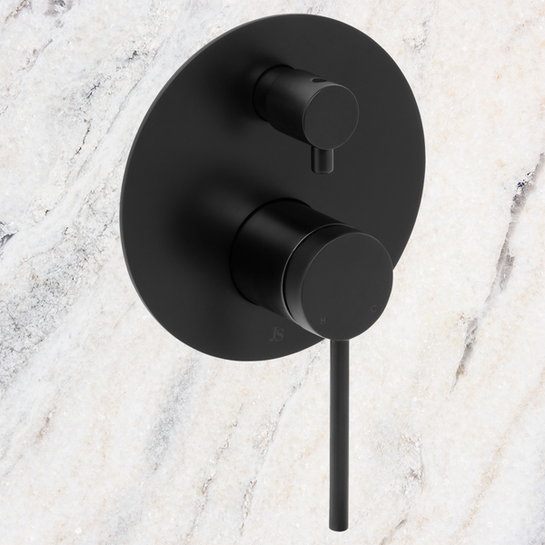 Johnson Suisse Venezia Shower Mixer With Diverter Matte Black