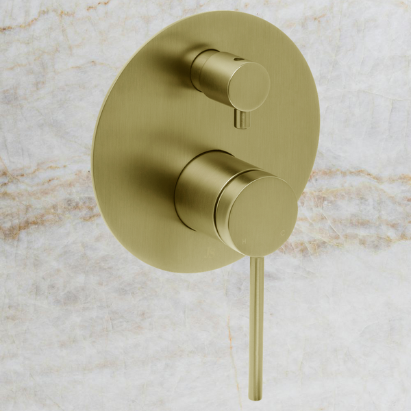 Johnson Suisse Venezia Shower Mixer With Diverter Brushed Brass Gold