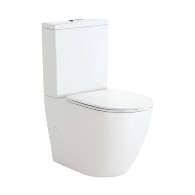 Fienza Koko Tornado Flush Back-to-Wall Toilet Suite with Slim Seat Gloss White