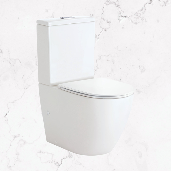 Fienza Koko Tornado Flush Back-to-Wall Toilet Suite with Slim Seat Gloss White