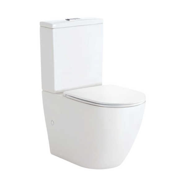 Fienza Koko Tornado Flush Back-to-Wall Toilet Suite with Slim Seat Gloss White