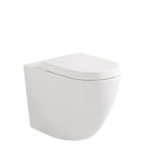 Fienza Koko Tornado Flush Wall-Faced Toilet Suite (Pan and Seat and GEBERIT In-Wall Cistern) Matte White