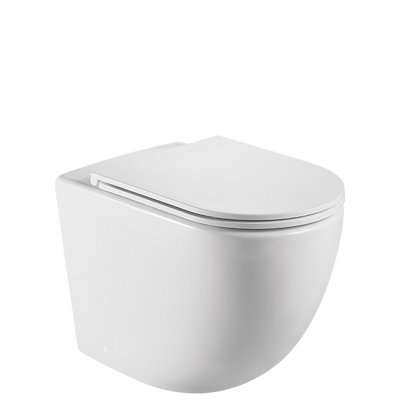 Fienza Koko Tornado Flush Wall-Faced Toilet Suite S-Trap (Pan and Seat Only) with Slim Seat Matte White