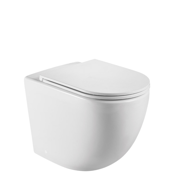 Fienza Koko Tornado Flush Wall-Faced Toilet Suite S-Trap (Pan and Seat Only) with Slim Seat Matte White