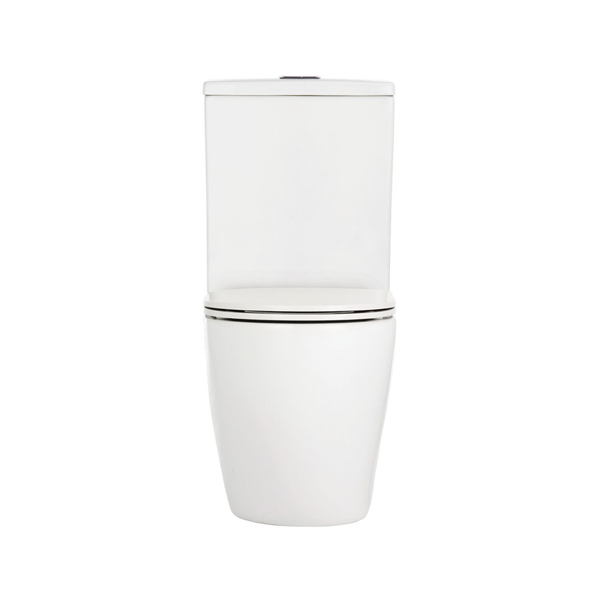 Fienza Koko Tornado Flush Back-to-Wall Toilet Suite P-Trap (Pan+Seat+GEBERIT Cistern) with Slim Seat Gloss White