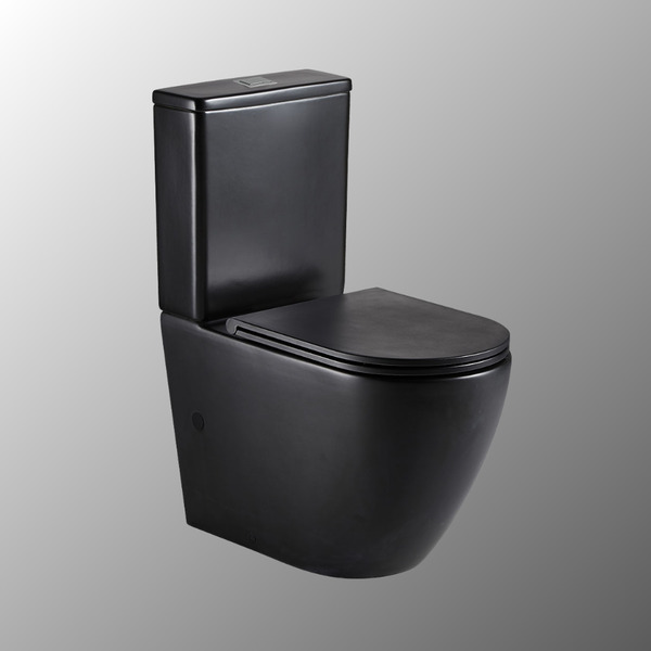 Fienza Koko Tornado Back-to-Wall Toilet Suite S-Trap Matte Black