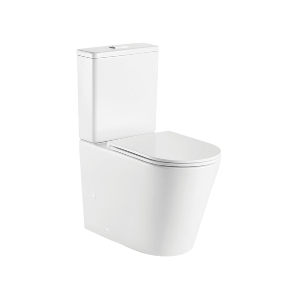 Fienza Kaya Tornado Flush Back to Wall Geberit Toilet Suite Gloss White with Slim Seat with S-Trap 160-230