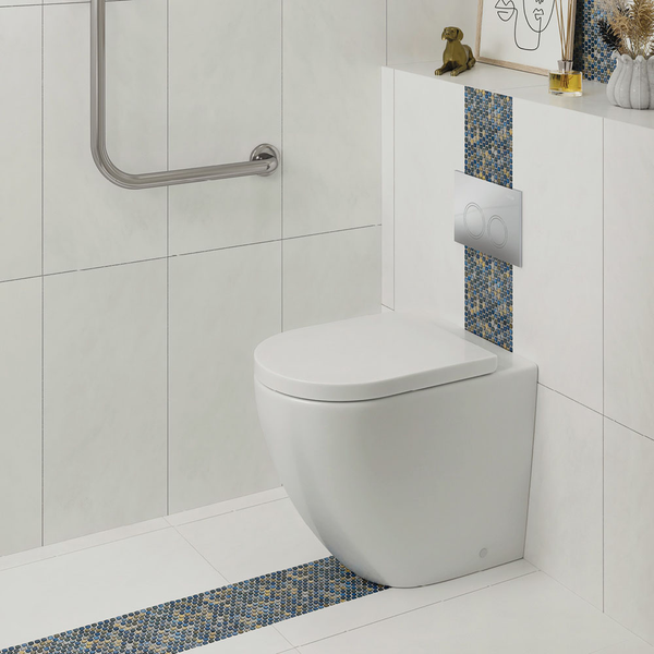 Fienza Alix Ambulant Wall-Faced Toilet Suit (Pan and Seat and GEBERIT Sigma In-Wall Cistern) Gloss White