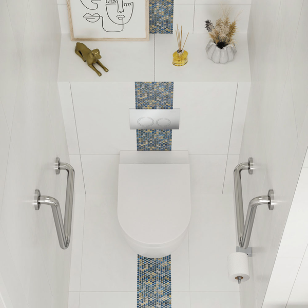 Fienza Alix Ambulant Wall-Faced Toilet Suit (Pan and Seat and GEBERIT Sigma In-Wall Cistern) Gloss White
