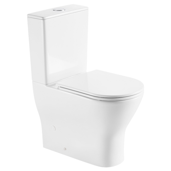 Fienza Tono Tornado Flush Back-to-Wall GEBERIT Slim Seat Toilet Suite S-Trap Gloss White