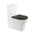 Fienza Lillian Tornado Flush Back-to-Wall Toilet Suite S-Trap 160-230 Gloss White with Black Seat