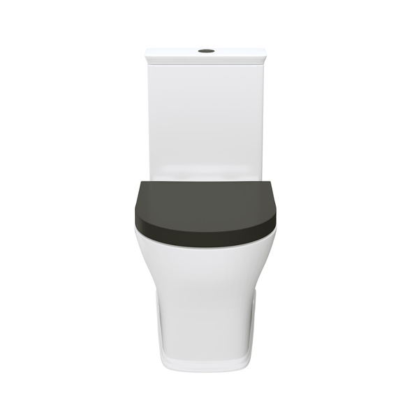 Fienza Lillian Tornado Flush Back-to-Wall Toilet Suite S-Trap 160-230 Gloss White with Black Seat