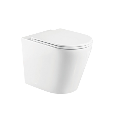 Fienza Aluca Tornado Flush Wall-Faced Toilet Suite with Slim Seat Gloss White