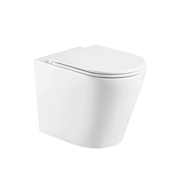 Fienza Aluca Tornado Flush Wall-Faced Toilet Suite with Slim Seat Gloss White