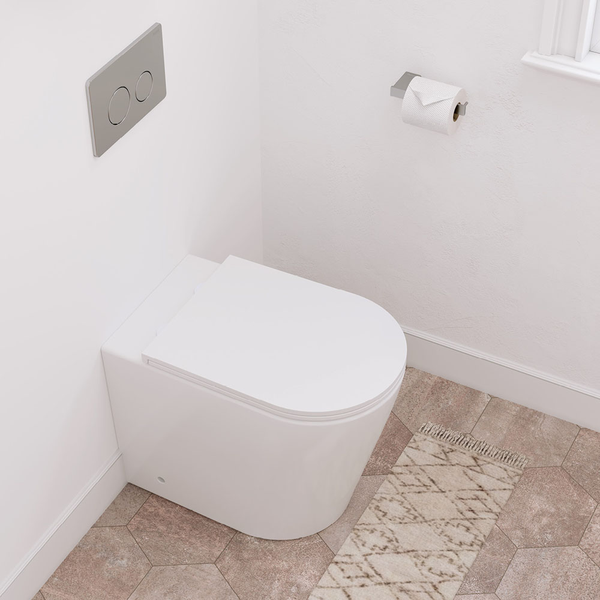 Fienza Aluca Tornado Flush Wall-Faced Toilet Suite with Slim Seat Gloss White