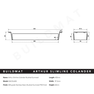 Arthur Slimline Colander Brushed Gunmetal