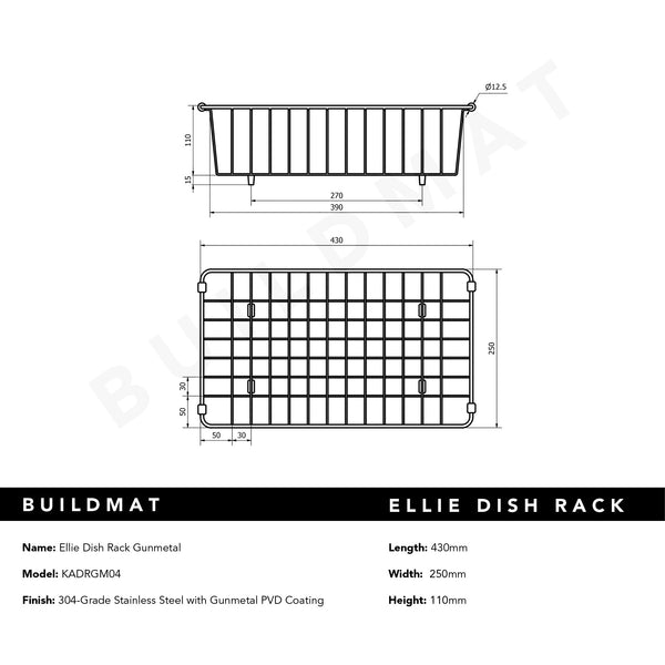 Alma Ellie Gunmetal Dish Rack