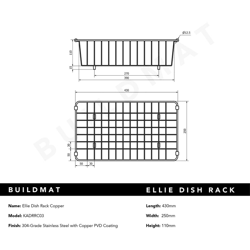 Ellie Copper Dish Rack - CLEARANCE