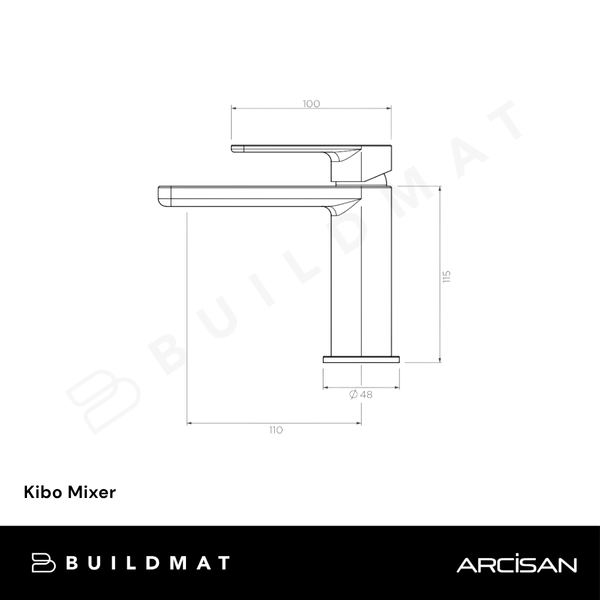 Arcisan Kibo Basin Mixer Brushed Gunmetal