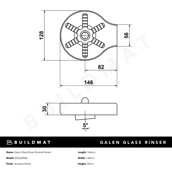 Alma Galen Glass Rinser Brushed Nickel