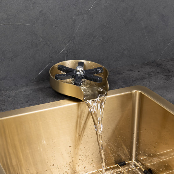 Alma Galen Glass Rinser Brushed Brass Gold