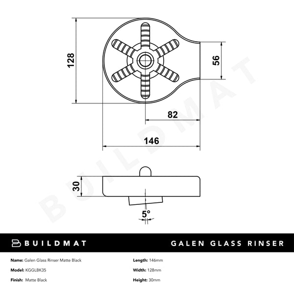 Alma Galen Glass Rinser Matte Black
