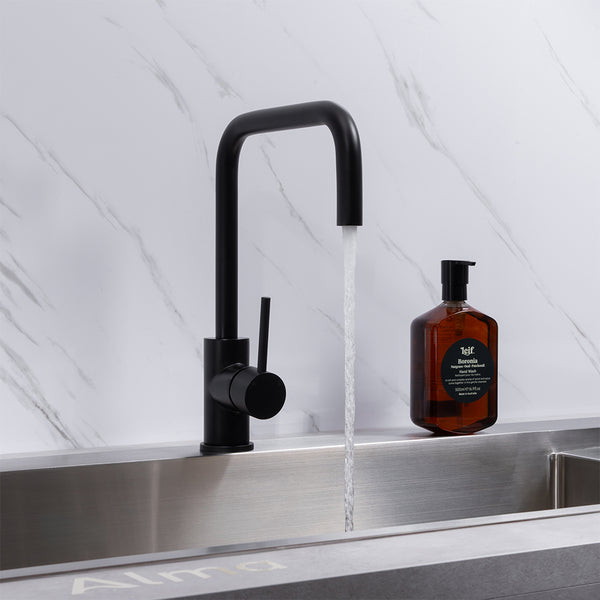 Alma Charlotte Matte Black Square Mixer