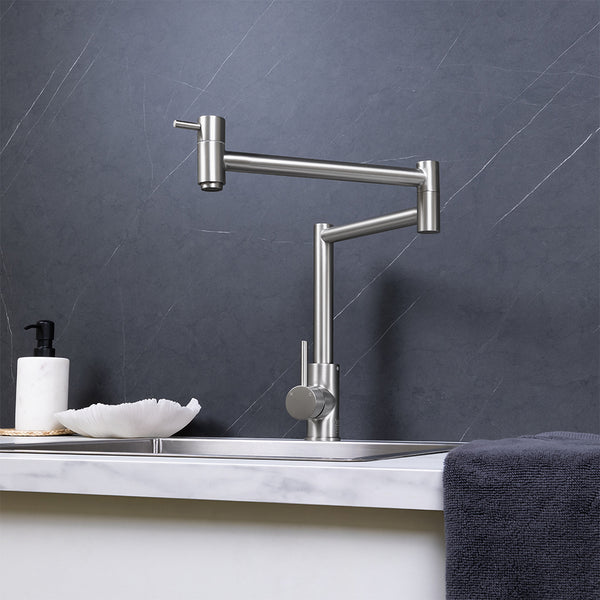 Alma Barbara Bench Pot Filler Brushed Nickel