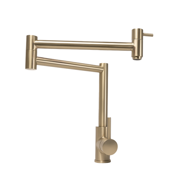 Alma Barbara Bench Pot Filler Brushed Brass Gold