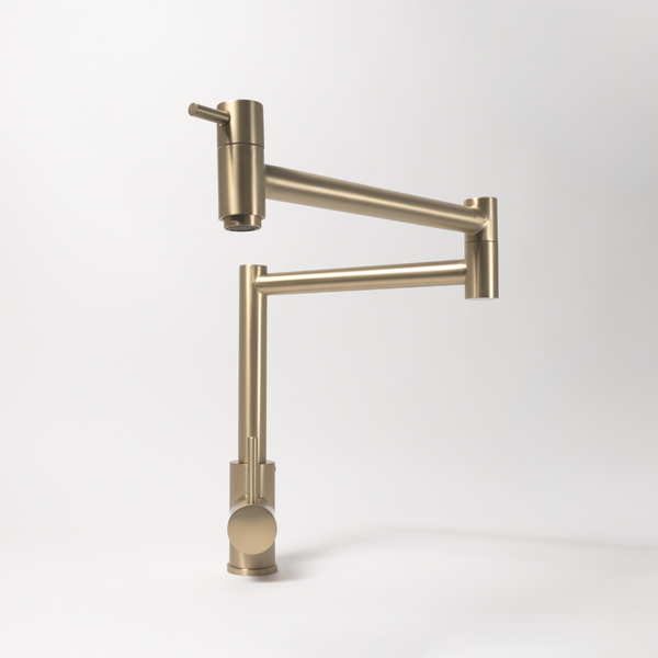Alma Barbara Bench Pot Filler Brushed Brass Gold