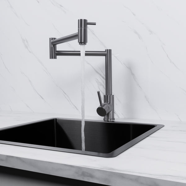 Alma Barbara Bench Pot Filler Brushed Gunmetal