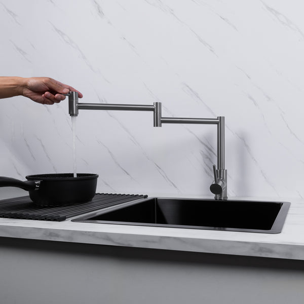 Alma Barbara Bench Pot Filler Brushed Gunmetal