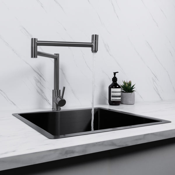 Alma Barbara Bench Pot Filler Brushed Gunmetal