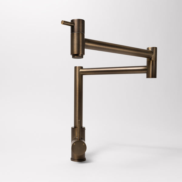 Alma Barbara Bench Pot Filler Brushed Vintage Antique Brass