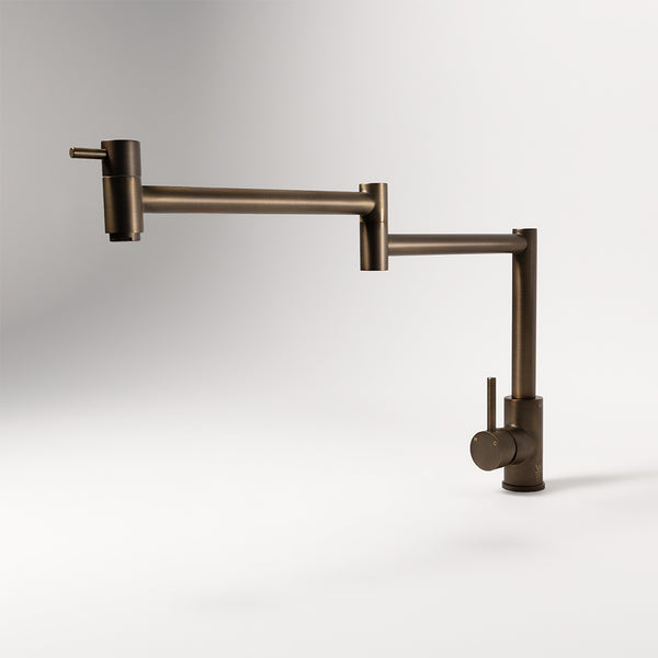 Alma Barbara Bench Pot Filler Brushed Vintage Antique Brass